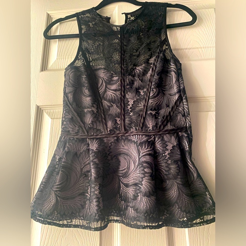 H&M Lace Peplum Top Size 2